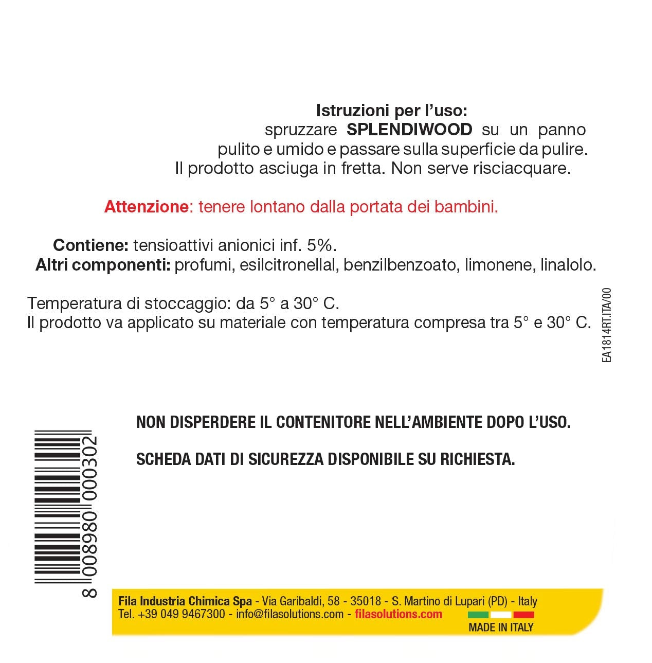 SPLENDIWOOD DETERGENTE SPRAY