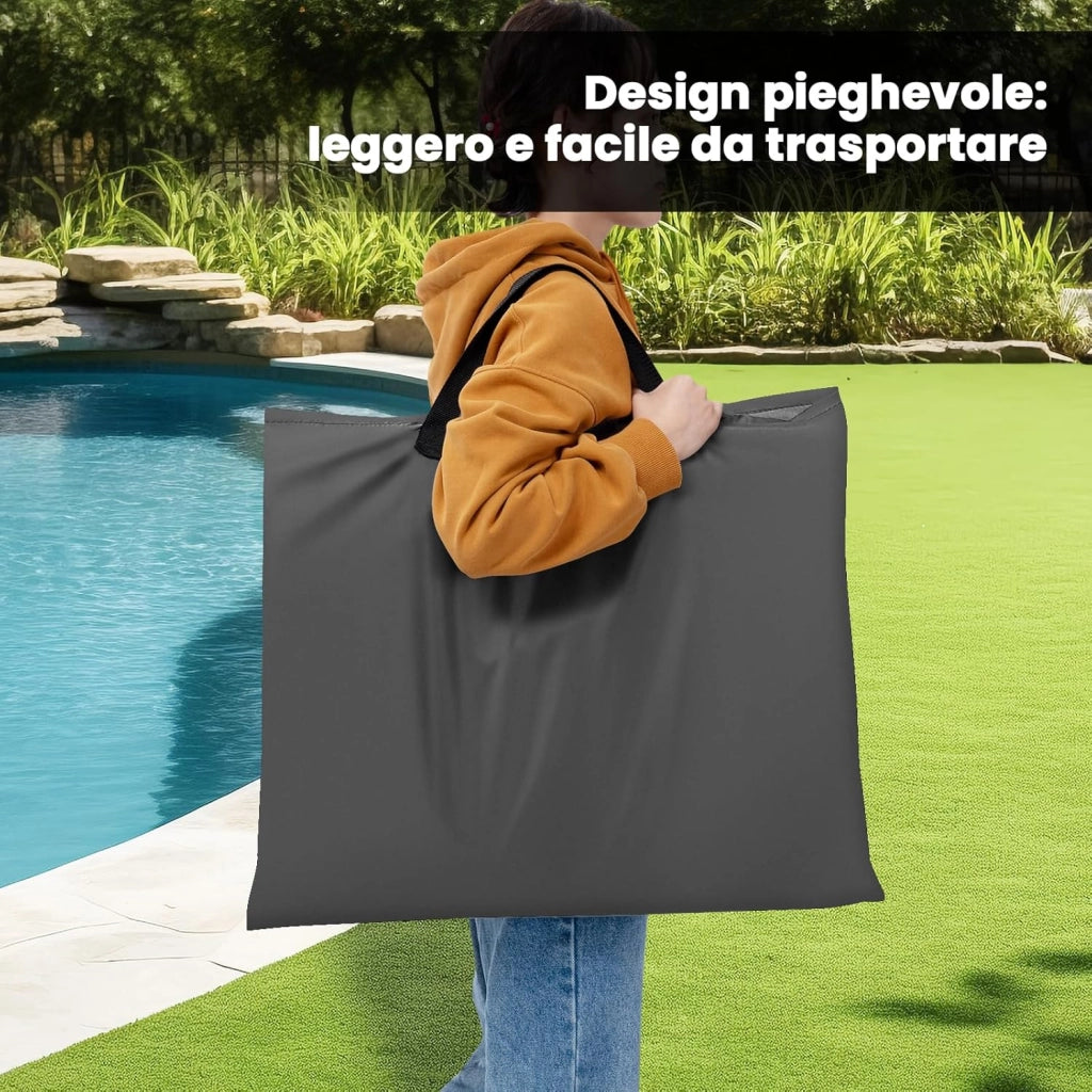 Set di 2 Lettino da Spiaggia Prendisole Pieghevole, Schienale Regolabile in 3 Angolazioni, con Poggiatesta, Sdraio da Spiaggia, in Oxford e Metallo, Grigio Scuro