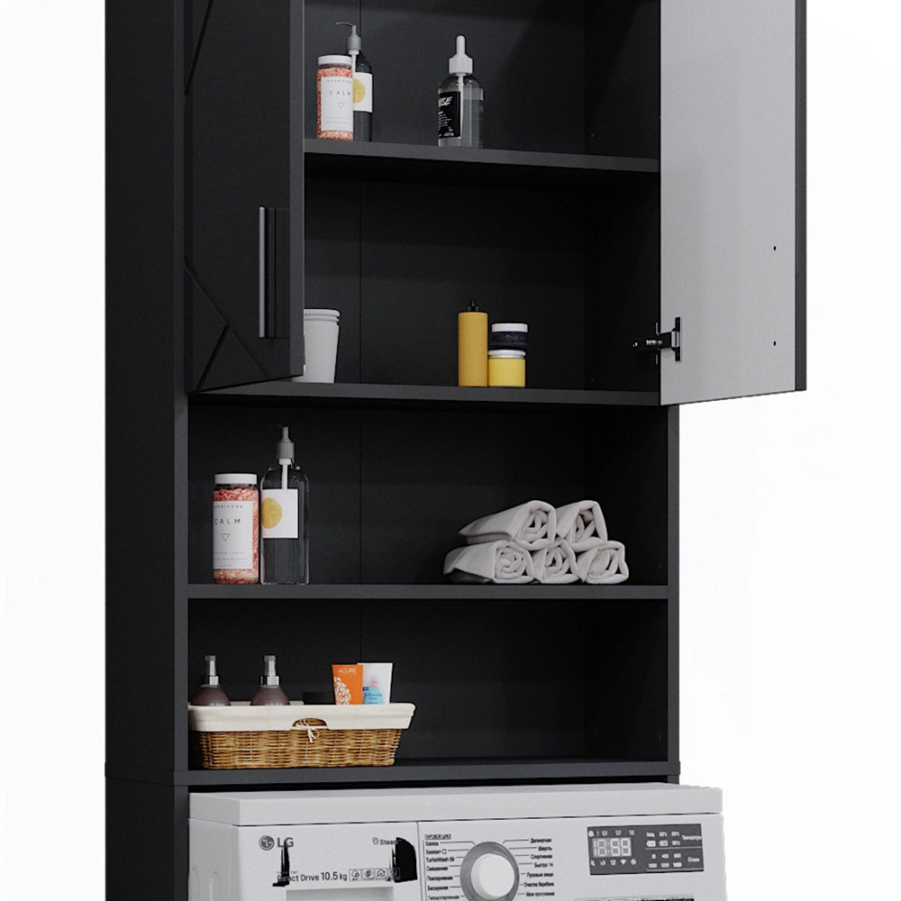 Vicco Mobiletto per lavatrice Antracite lucido 64 x 190.5 cm