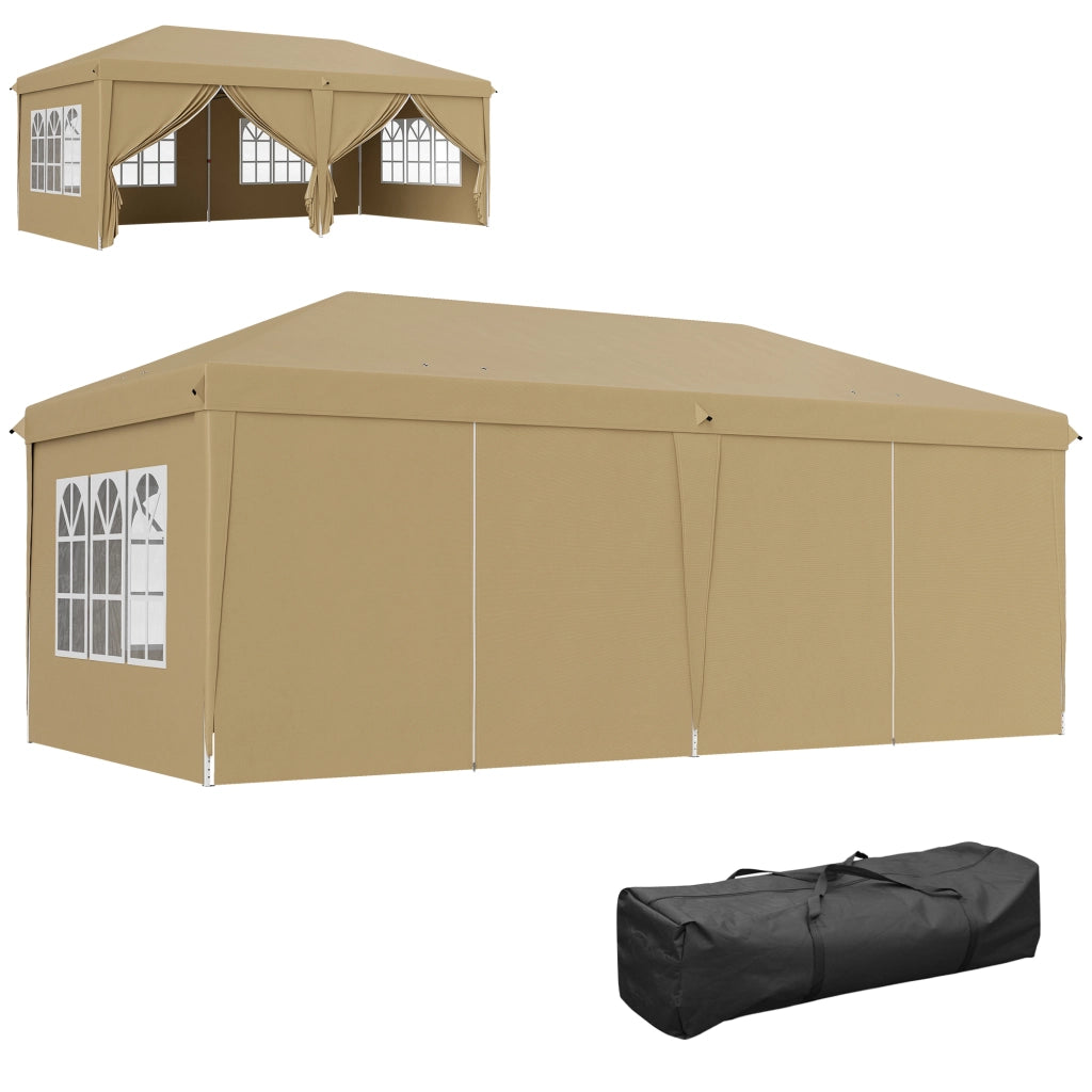 Tonnelle da giardino pieghevole ¨C zephmum ¨C 6x3x2.7m kaki