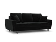 Cosmopolitan Design - Divano convertibile con contenitore "Kyoto" 3 posti in velluto nero 