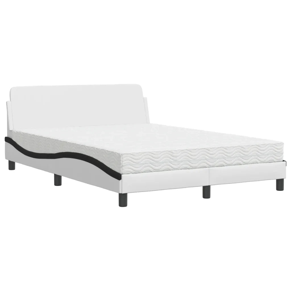 Letto con Materasso Dover Nero e Bianco 120x200 cm in Similpelle 3208383