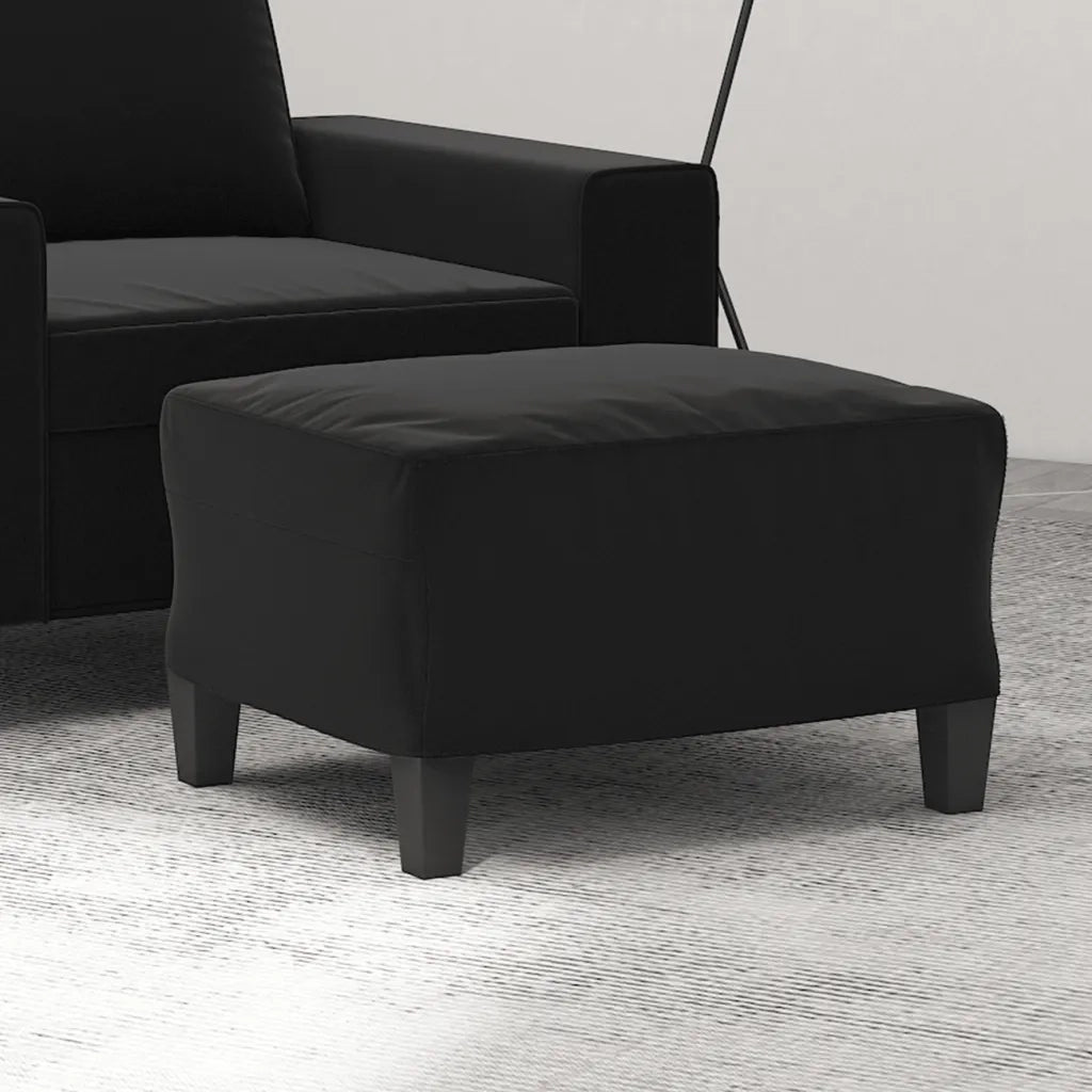 Poggiapiedi Nero 60x50x41 cm in Tessuto Microfibra 349344