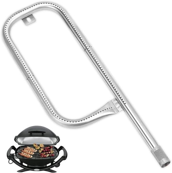 Brander per Gasbarbecue Premium RVS - Vervangingsbrander per Serie Weber Q100 Q120 Q1000 Q1200 - Reserve Parte per Gasbarbecue - Brander Vervangendo 386001 386002 516002 516001 50060001 - Brander in Acciaio Inox