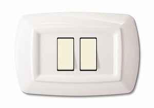 tondo' placca mod.magic in termoplastica,a 2 posti ravvicinati,colore bianc cod:ferx.5937