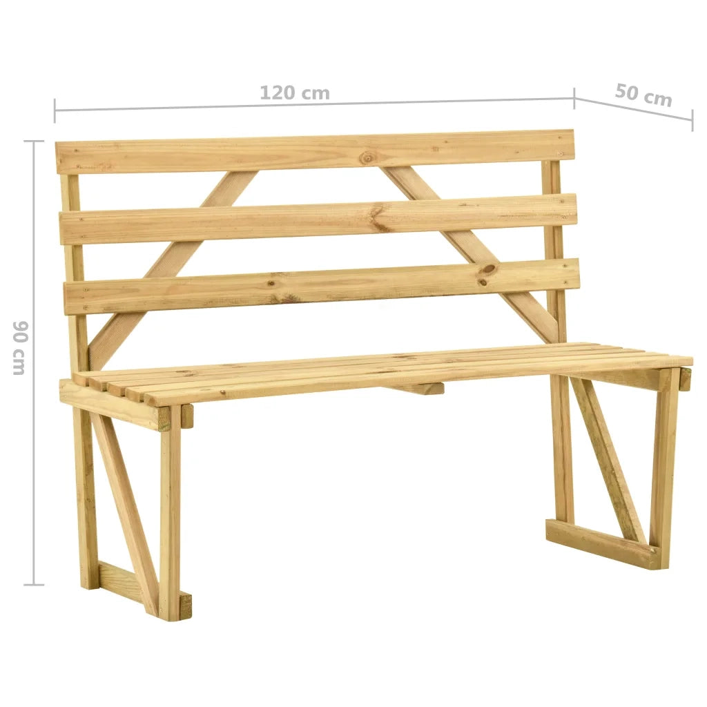 Panca da Giardino 120 cm in Legno di Pino Impregnato 315393