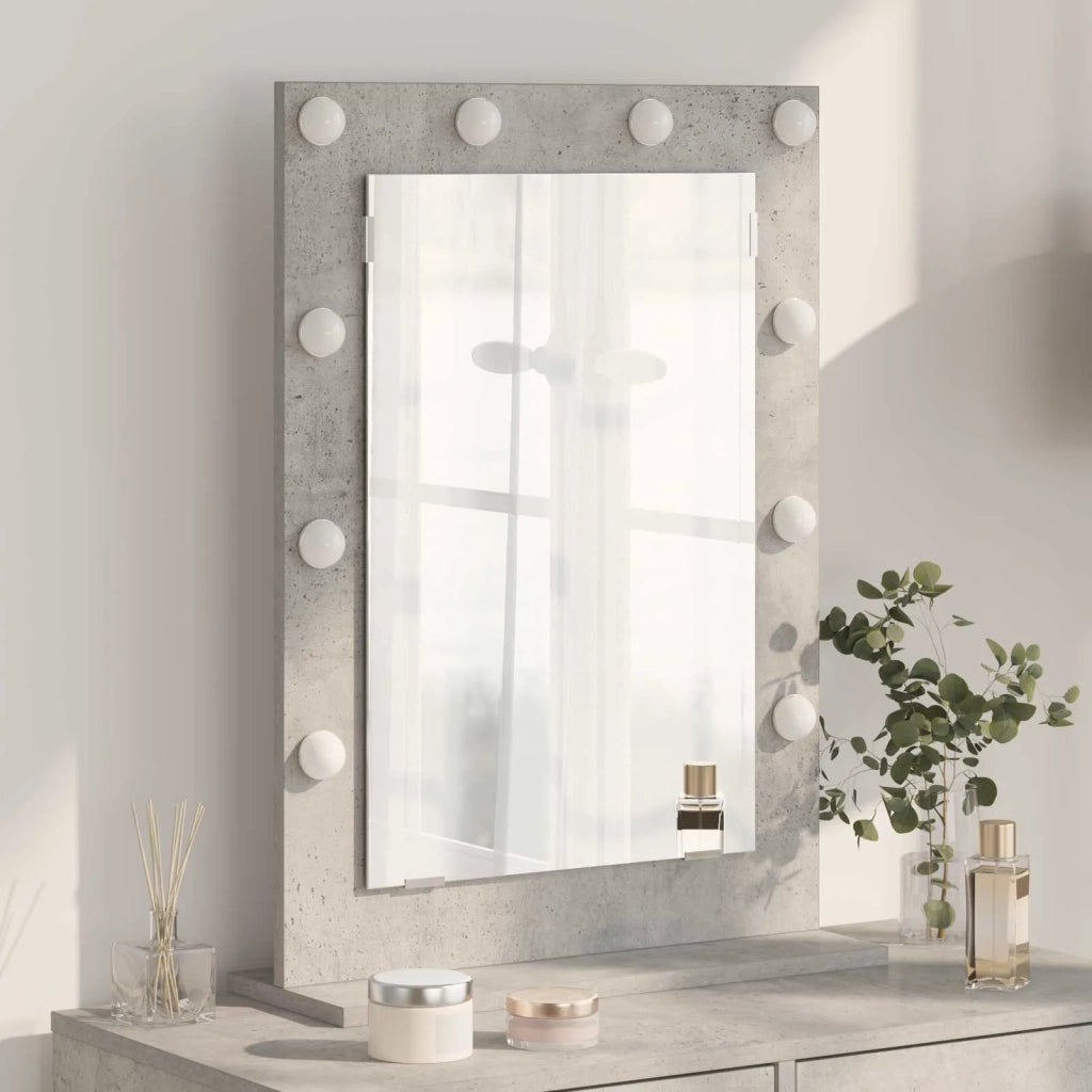 Specchio da Vanità Grigio cemento 70 x 50 x 18 cm Rettangolare 868336