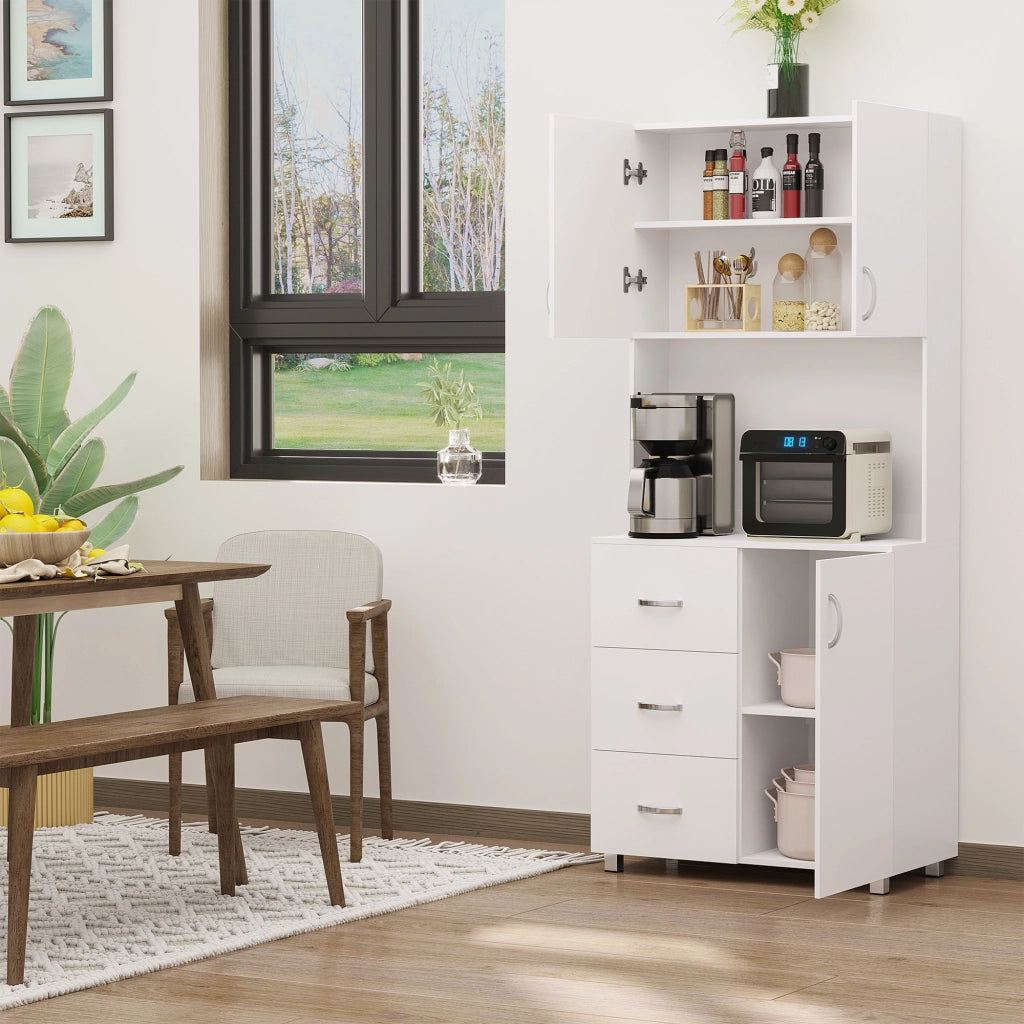 Credenza Moderna in Legno Bianco ¨C zephmum ¨C 80x39.5x183.5cm