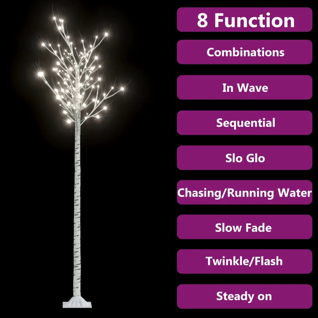 Albero Natale 220 LED 2,2m Salice Bianco Freddo Interno Esterno 332959