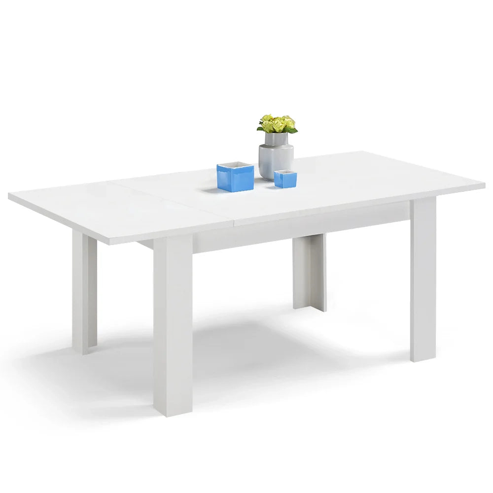 Tavolo allungabile da pranzo Bianco Frassino 130x80 fino a 170 cm modello N1 MADE IN ITALY design moderno ideale per cucina, soggiorno e sala da pranzo