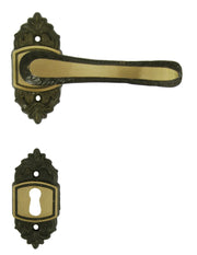 MANIGLIA OTTONE GIGLIO CON BOCCHETTA- 4,0 pz