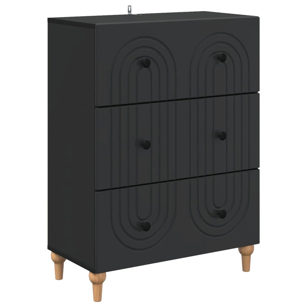 Mobile con Cassetti Nero 66 x 34,5 x 90 cm Legno ingegnerizzato 894146