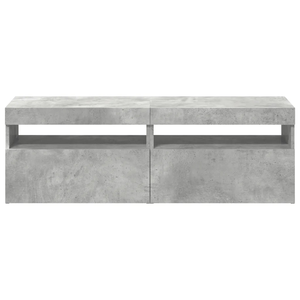 Mobili Porta TV con Luci LED 2 pz Grigio Cemento 60x35 cm 804418