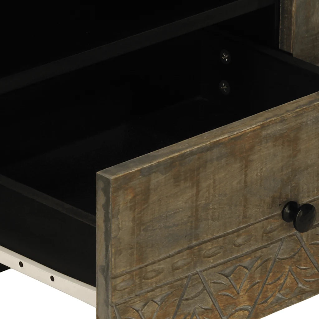 Mobile Porta TV Grigio Chiaro 105x33,5x46 cm in Legno Mango