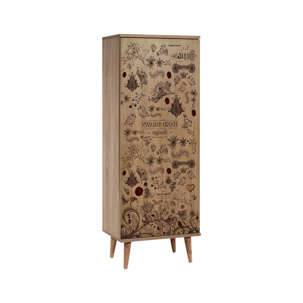 Mobile Portascarpe Dacrydium, Scarpiera 16 Paia, 50x38x135h cm Marrone Quercia