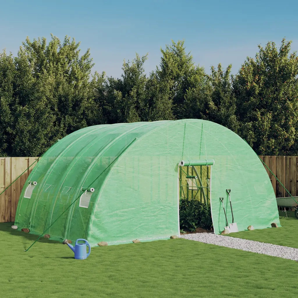Serra con struttura in acciaio verde 24 m² 6x4x2,85 m 3188105