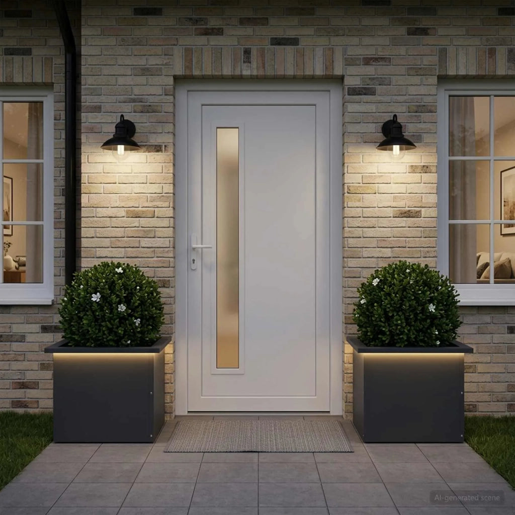 Fioriera da giardino con LED 2 pz Antracite 30 x 40 x 30 cm 8008075