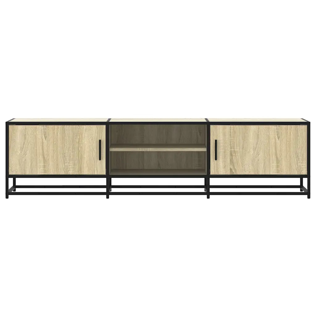 Mobile TV Rovere Sonoma 160x35x41cm Legno Multistrato e Metallo 848845