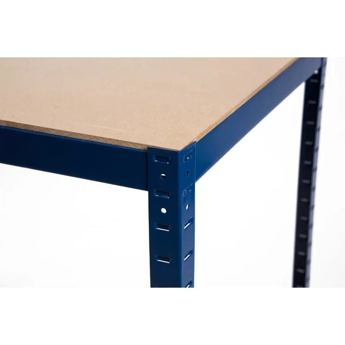 Banco da lavoro, Tavolo da Lavoro da Officina in Acciaio con Ripiano in MDF, Super Resistente e Solido, per Garage, Offi