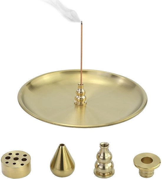 Supporto per incenso 4-in-1 - Acciaio inossidabile - 9 fori - Bruciatore di incenso - Meditazione - Progetto sostenibile - Supporto per incenso