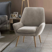 Poltrona Anido, Poltrona di design da salotto, 100% Made in Italy, Poltroncina relax in tessuto imbottito, cm 80x70h95, Tortora