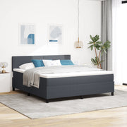 Letto con Rete a Molle con Materasso & Luce LED Grigio Scuro Tessuto in Corduroy