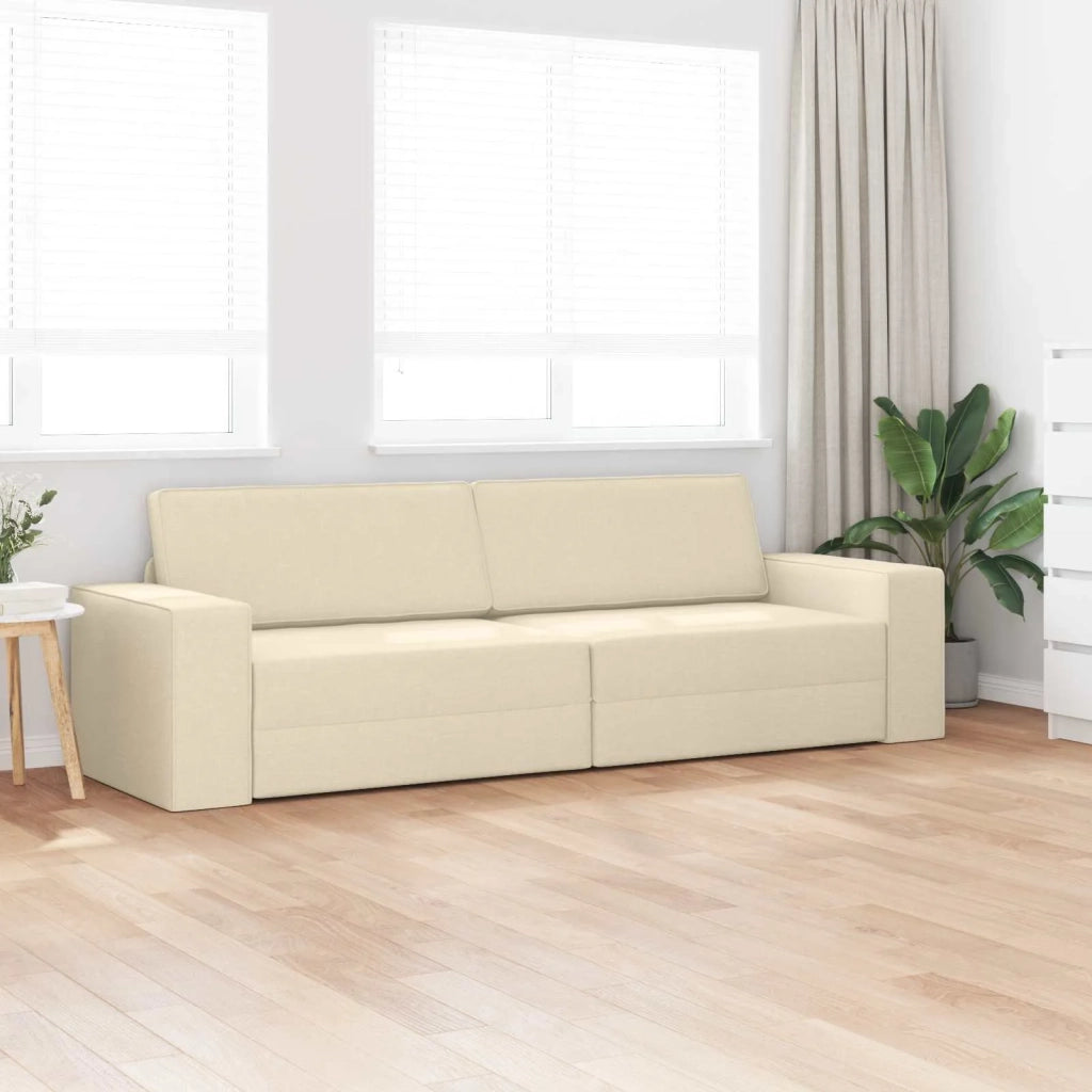 Divano letto | Sof¨¤ letto | Letto singolo Crema 245 x 78 x 77 cm Tessuto