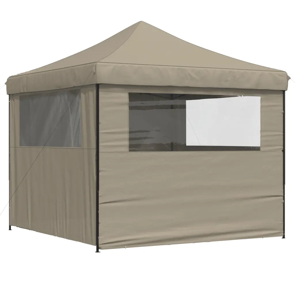 Tendone per Feste Pieghevole Pop-Up con 4 Pareti Tortora 4004930