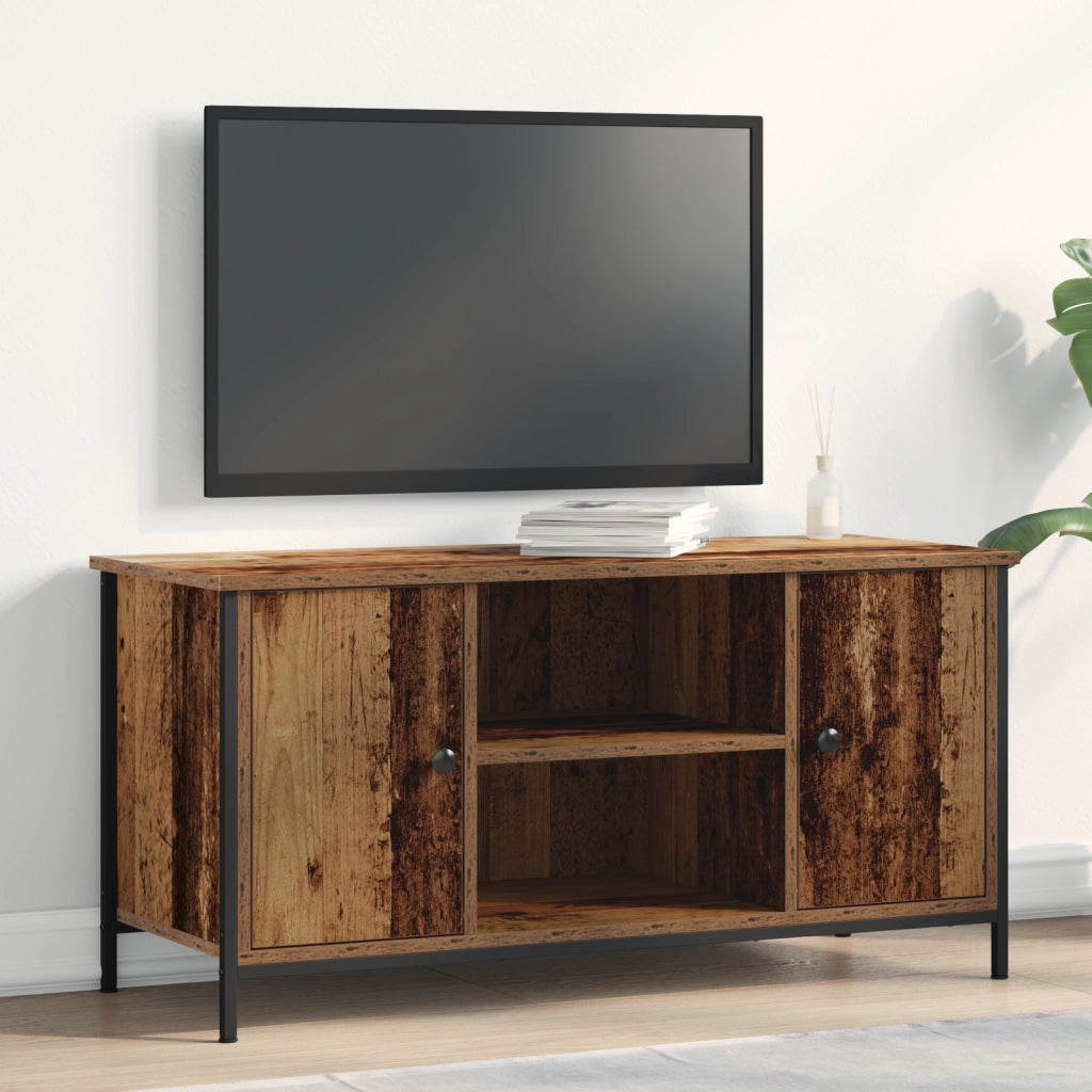Mobile TV  in legno vecchio 100x40x50 cm in legno ingegnerizzato e acciaio