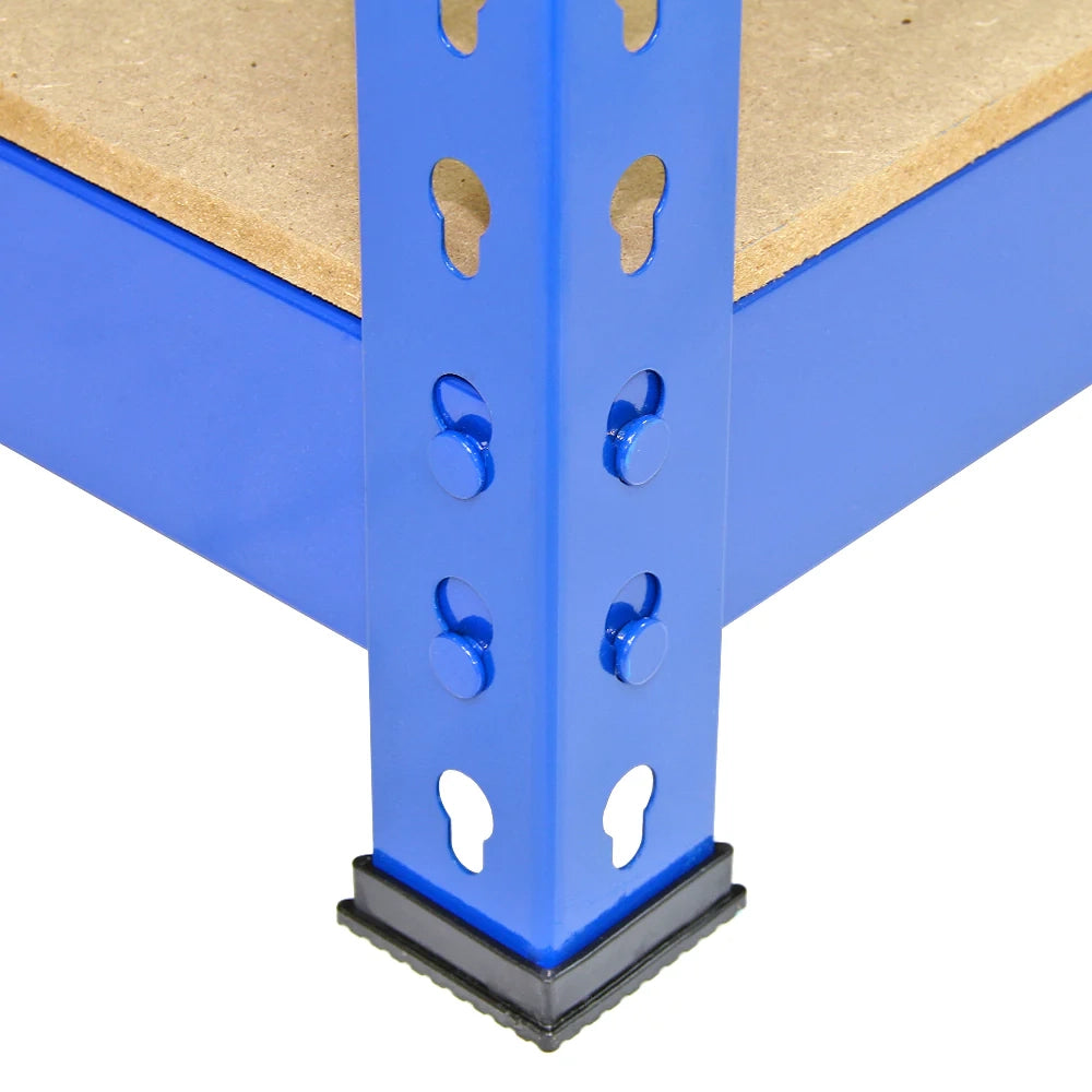 Scaffale in Acciaio Senza Bulloni Q-Rax Blu Largo 90cm per Magazzino e Garage
