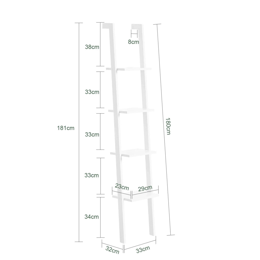 Libreria,mensola Scala,mensola angolare,scaffale componibile,con 4 ripiani Bianco FRG15-W