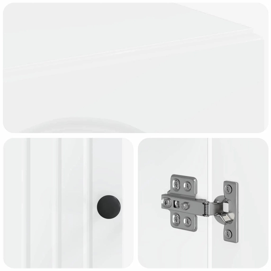 Mobiletto da Bagno ALKMAAR Bianco Lucido 30 x 31 x 80 cm 896169