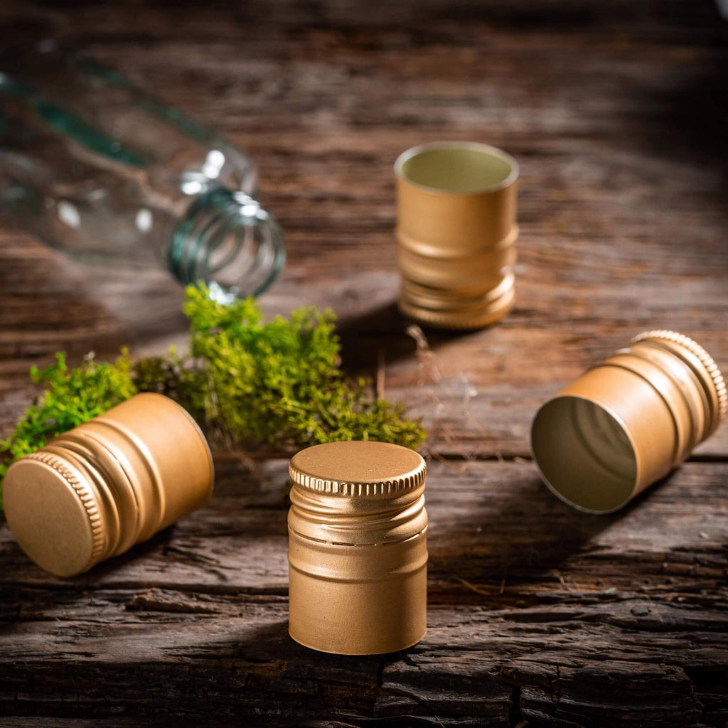 Tappi per bottiglie KADAX Fi28, tappi a vite, 10 pezzi, colore oro.