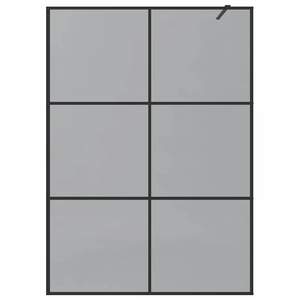 Parete Doccia Walk-in Nero 140 x 195 cm vetro temperato