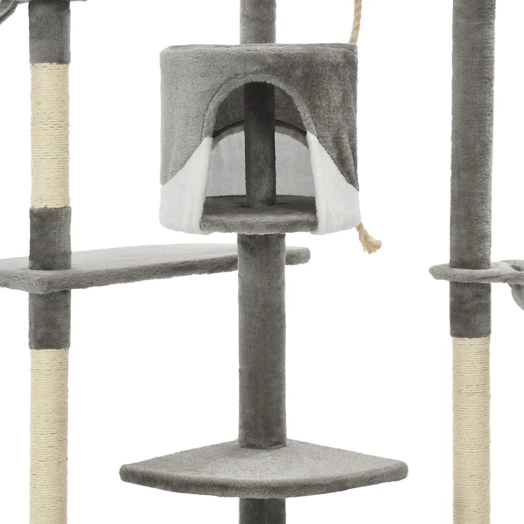 Albero per Gatti e Tiragraffi in Sisal 203 cm Grigio e Bianco CFW7584641