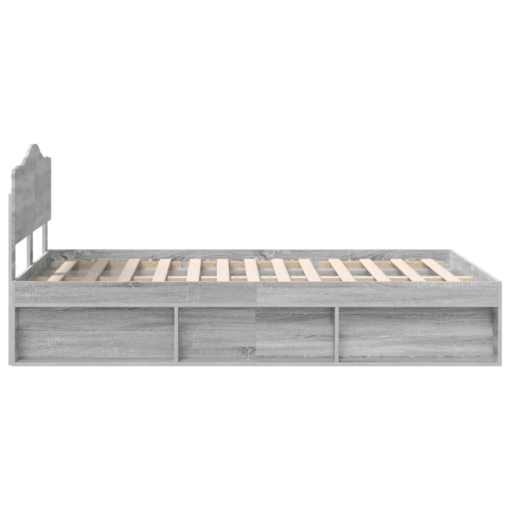 Struttura del letto Grigio Sonoma 135 x 190 cm Pino massello 3412912