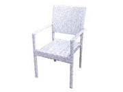 SEDIA DA GIARDINO IN PERATTAN CON BRACCIOLI  cm.56x60x92h.  colore bianco    VETTE