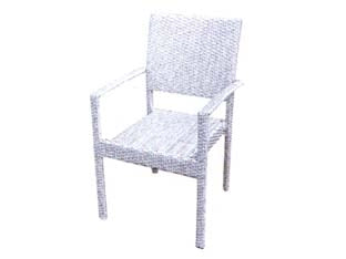 SEDIA DA GIARDINO IN PERATTAN CON BRACCIOLI  cm.56x60x92h.  colore bianco    VETTE