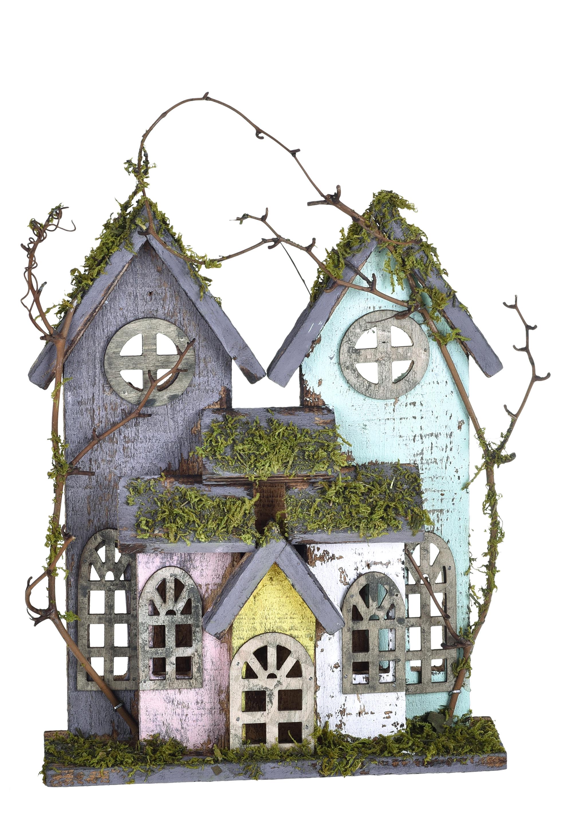 Set 2 Villaggio Legno 22 H 27 cm