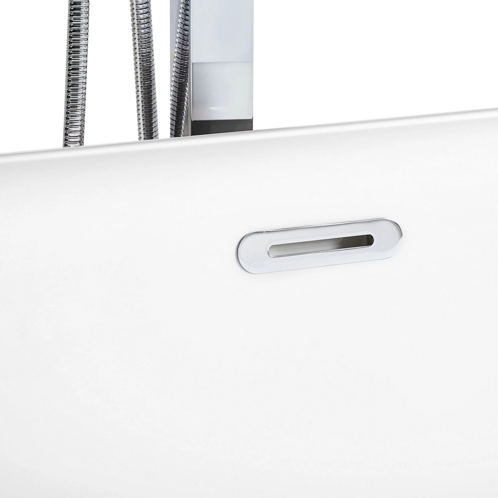 Vasca da bagno freestanding nera sanitaria ovale in acrilico singolo 170 x 77 cm dal design moderno