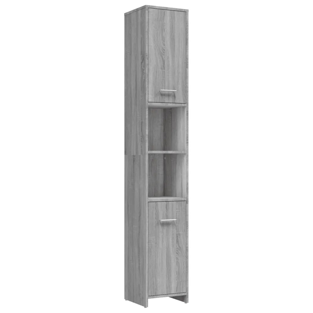 Set Mobili da Bagno 4 pz Grigio Sonoma in Legno Multistrato 3154410