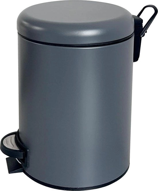 Emme da 3 litri con coperchio - grigio - meccanismo softclose - bagno, ufficio, cucina, camera da letto, toilette