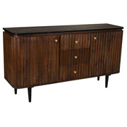 Credenza in legno artigianale nero 147x40x80h cm
