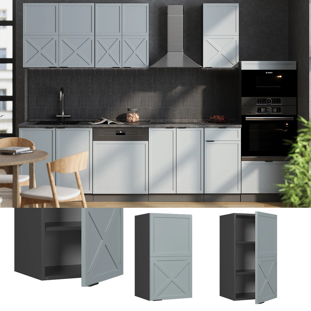 Vicco Pensile da cucina Blu-grigio chiaro 40 cm