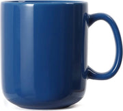 Tazza da caffè grande da 600 ml con manico, ceramica semplice con maniglia per uomo, blu