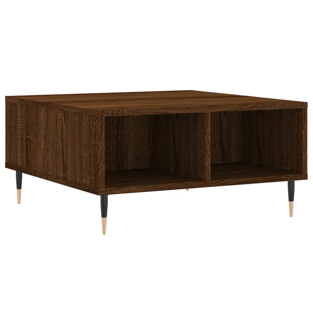 Tavolino da Salotto Rovere Marrone 60x60x30cm Legno Multistrato 827035