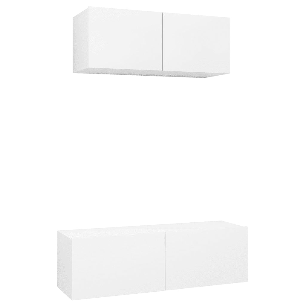 Set Mobili Porta TV 2 pz Bianco in Legno Multistrato 3078702