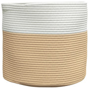 Cestino Portaoggetti Beige e Bianco ?40x35 cm in Cotone CFW2182349