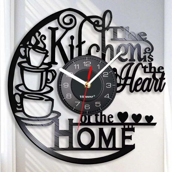 Orologio da parete in vinile alimentato da batterie da 30 cm orologio da parete insolito senza ticchettio adatto per soggiorno ristorante caffè arredamento casa creatività orologio da cucina.