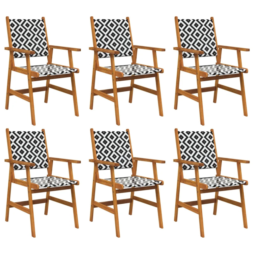 Sedie da giardino 6 pz in Legno Massello di Acacia 3096600